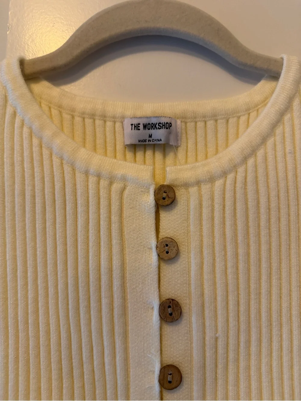 Vici Cream Ribbed Button-Front Tank - Picture 4 of 8